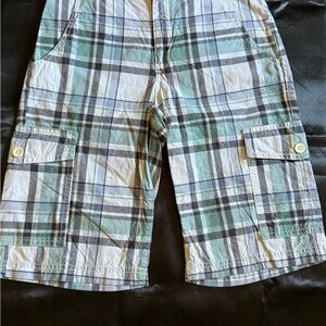 Boys Green Plaid Cargo Shorts by Old Navy